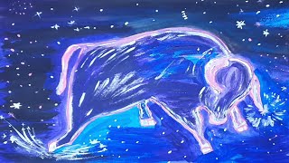Acrilic Painting  🎨 THE BULL  🎨| How to Draw | Magic Paintings