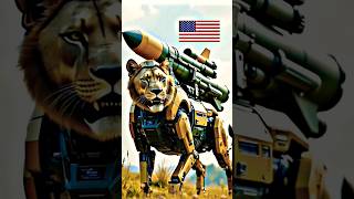Robot🤖 #RoboticLion #MilitaryTechnology #Innovation #AmericanPride #FuturisticWeapons #AIandRobotics