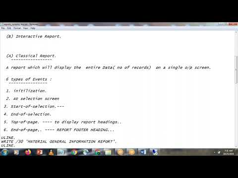 classical  report in reports concept