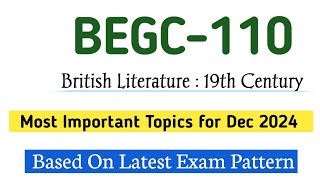 BEGC - 110 | British Literature begc110 Important Questions | #begc110