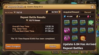 Update 6.04 Has Arrived! Repeat Battles. Water Ryu Defense hit Guardian Arena.