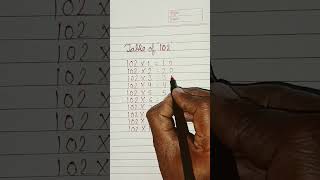 Table of 102#maths #smartclasses #ytshorts #tabletrick #maths