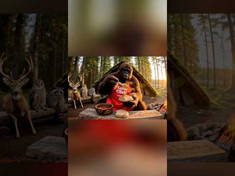 Bigfoot Cooks Honey Butter Bread #bigfoot #vlog #sasquatch #shortsfeed #fyp #funny #ai #veo3