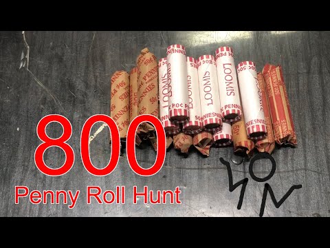 800 Penny Coin Roll Hunt - Customer Rolled & Machine Rolled