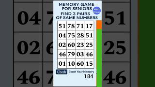 Daily Easy Brain Challenge for Seniors & Adults: Match the Numbers
