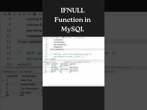 IFNULL Function in MySQL | Control Flow Functions in MySQL | #mysql_workbench #mysql #viral #trend