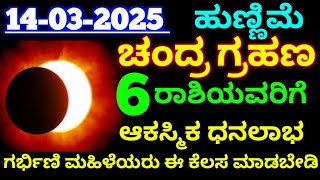 ಮಾರ್ಚ್ 14 ಚಂದ್ರ ಗ್ರಹಣ 2025 / Chandra Grahan time and date 2025 / ಅದೃಷ್ಟ ರಾಶಿಗಳು / lunar eclipse time