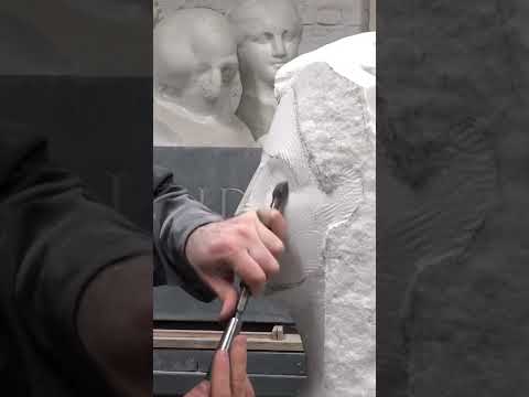 Carving a marble face