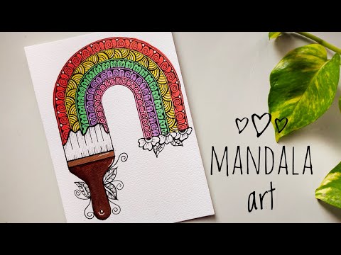 mandala art for beginners | easy drawing | drawing tutorial | pastel rainbow mandala 🖌️🌈 | therapy