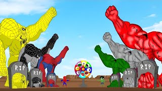 Giant Hulk vs Spider-Man Battle! Mystery Spin Wheel Challenge | Superhero Animation for Kids
