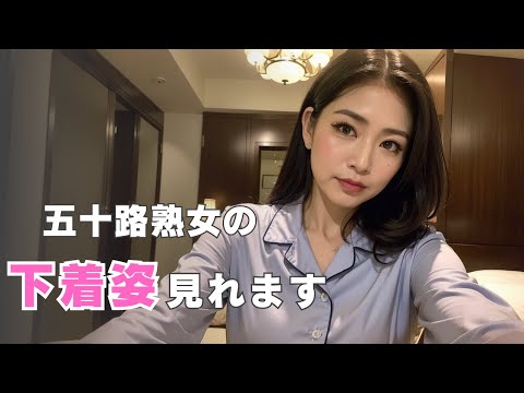 お風呂上がりの熟女が下着見せてくれます/AI Art Lookbook Mature woman after bath