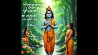  🙏 Bhagavad Gita Slok 🙏.(Gita 4.7) 🌟#BhagavadGita #Gita #Spirituality #Worship #LordKrishna"