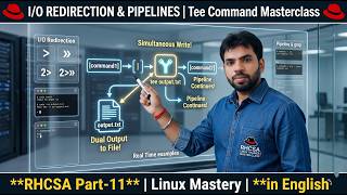 I/O Redirection, Pipeline and tee Command Full Explanation with Demo | RHCSAv10 | Part-10 | English
