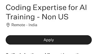 Remote Coding Opportunity for AI Training in India