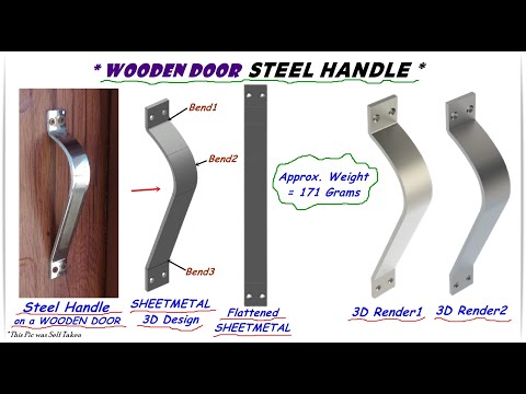3D Design of a Wooden Door  Steel Handle1 for Students (Beginners), #3dmodeling, #Solidworks