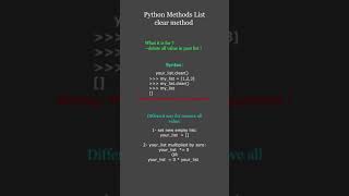 How clear list  ( clear Method - List Methods Python )