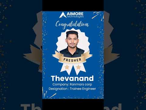 Congrats Thevanand!! Fresher Placed as Trainee Engineer  - Aimore Technologies #placement #freshers