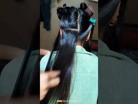 long hair straightening #hairtutorial  #hairstraightening #shortvideo