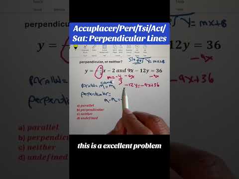 Studying for the Accuplacer? You must know perpendicular lines! #maths #mathproblems #sat #math