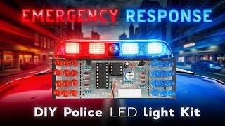 How to make Police LED Light, Educational Kits, NE555 + CD4017 Red Blue Double Color Flashing Lights