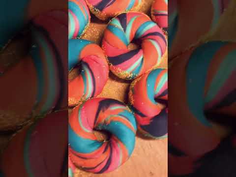 My rainbow bagels #coffee #bakery #bagelshop