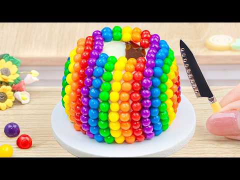 Easy Chocolate Cake Recipe | Satisfying Miniature Rainbow Cake Design With Chocolate for dessert