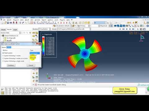 Abaqus Step-By-Step Tutorial  Application of hinge connector in fans