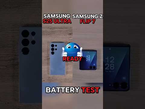SAMSUNG GALAXY S25 ULTRA VS SAMSUNG GALAXY Z FLIP 7 BATTERY TEST !! #shorts #samsung #edit