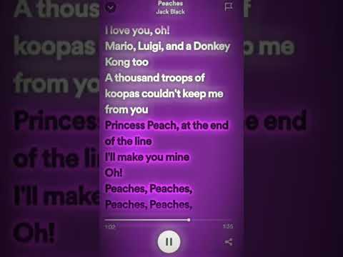 Peaches - Jack Black (From the Super Mario Brothers soundtrack) #lyrics #spotify #subscribe #fypシ