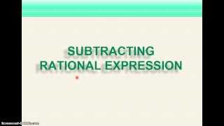 SUBTRACTING  RATIONAL  EXPRESSION