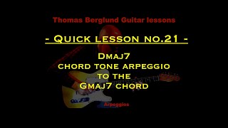 #Quicklesson no 21 - #Arpeggios - Dmaj7 chord tone arpeggio to the Gmaj7 chord