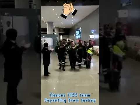 Rescue 1122 team departing from Turkey