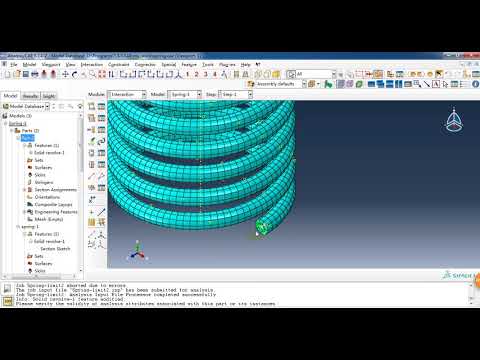 ABAQUS Tutorial-Step-By-Step  Steel spring Static stiffness analysis