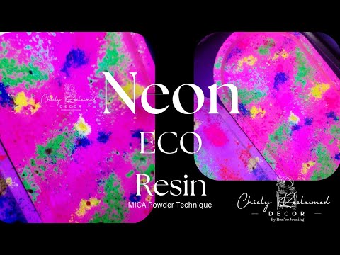 DIY Glowing Ceramic Like Trays with Eco Resin Using Black Light Activated Mica Powders