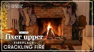 Fixer Upper Fireplace | The Farmhouse | Crackling Fire