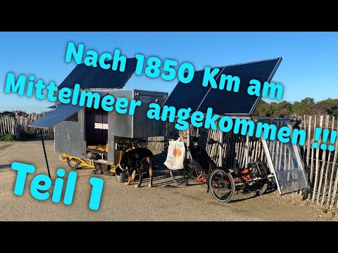 Mit dem FahrradWohnwagen im Winter 🥶 Richtung Süden ☀️🦩☀️ fahren. 1850 Km sind geschafft… TEIL 1