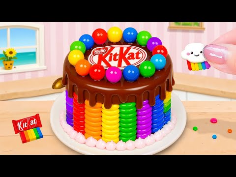 Wonderful Rainbow Kitkat Chocolate Cake 🍫🌈 DIY Relaxing Tiny Cake Challenge 🍓 Cake In Wonderland