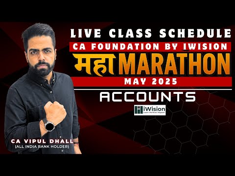 FREE CA Foundation Accounts MAHA MARATHON SCHEDULE | 100% Concepts @CAFoundationbyiWision