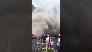 very scary scene open pit mining........#opencastmining #mining #mines #cil