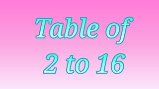 Table of 2 to 16 पाढे 2 ते 16#education #table #learning