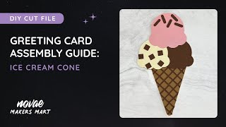 DIY How to Paper Card Tutorial | Paper Ice Cream Card Template | Ice Cream Birthday Party