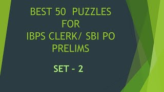 Puzzles for IBPS Clerk Prelims 2020   Prelims puzzles