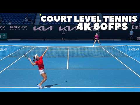 Emma Raducanu vs Elena Rybakina Hitting + Point Play // Court-Level Practice 2025 4K 60FPS