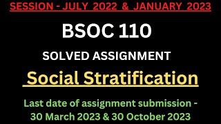BSOC 110 solved assignment 2022-2023 | BSOC 110 ignou solved assignment 2022-23 | BSOC 110 PDF | BA