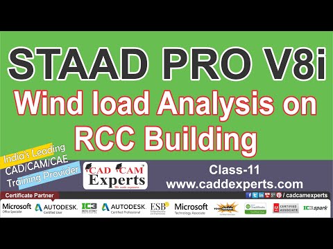 (Class-11) Wind load Analysis on RCC Building STAAD Pro V8i Tutorials #windload #analysis #staadpro