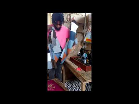 How i made denim crop shirt using different fabrics