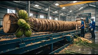 Inside a Real Coconut Factory | Fresh Coconut Tree Processing
