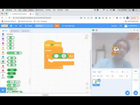 Scratch : Introduction to Video Sensing. Move the Scratch cat with your head!