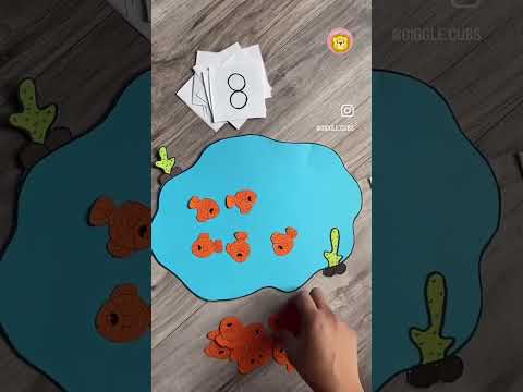 Count and drop fish in a pond #kidslearning #mathforkids #earlylearning #earlyliteracy #funlearning