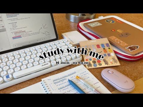 🗂REAL TIME study with me - 90 min / typing sound⌨️【作業用】